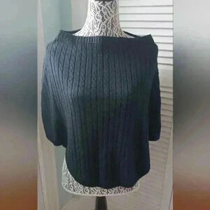 Razzle Dazzle Women's Knit Poncho  One Size Nice Cable Knit Design